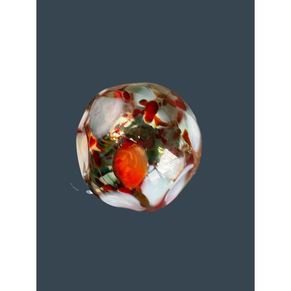 Hand Blown Art Glass Apple Ornament Hot Glass 2015 Bruised Apple Design 4" - Picture 9 of 9